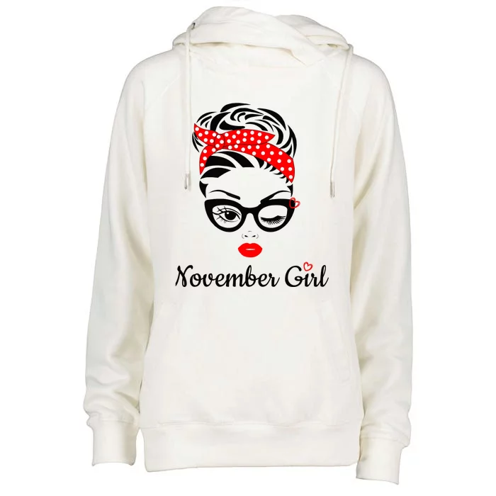 November Birthday For Born November Womens Funnel Neck Pullover Hood