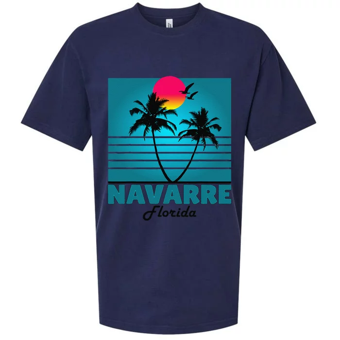 Navarre Beach Florida Fl Summer Seagulls Souvenirs Sueded Cloud Jersey T-Shirt