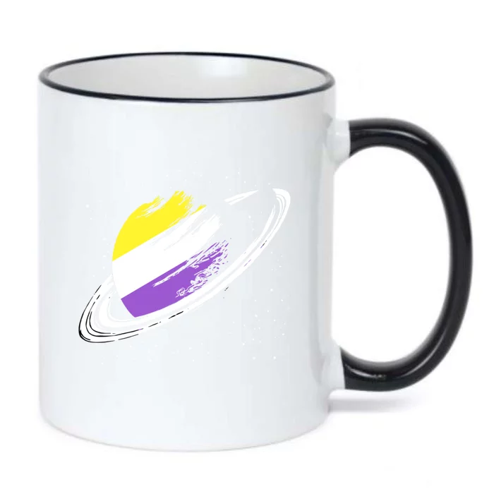 Non Binary Flag Pride Saturn Equality Lgbt Non Binary Cool Gift Black Color Changing Mug