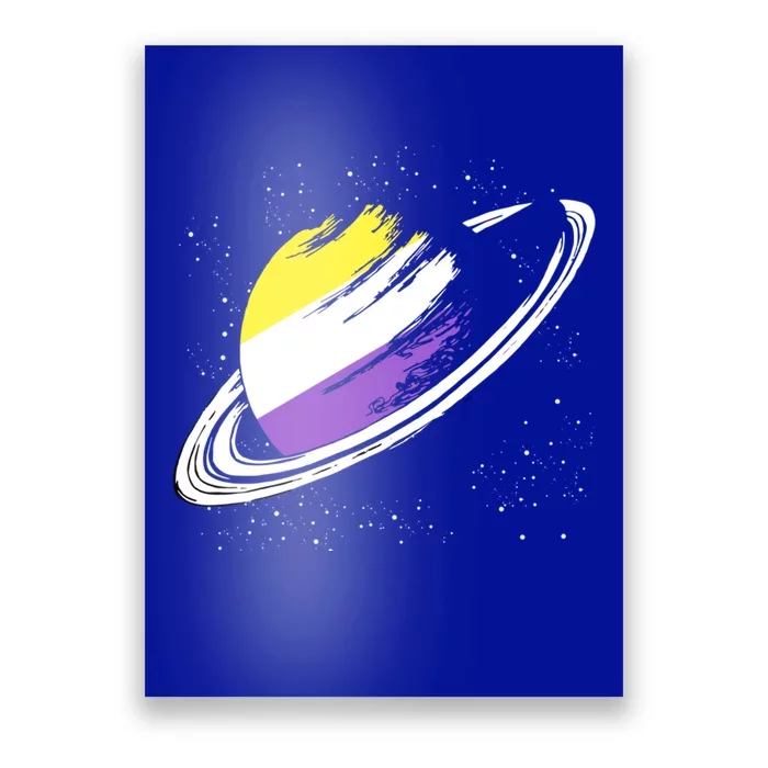 Non Binary Flag Pride Saturn Equality Lgbt Non Binary Cool Gift Poster