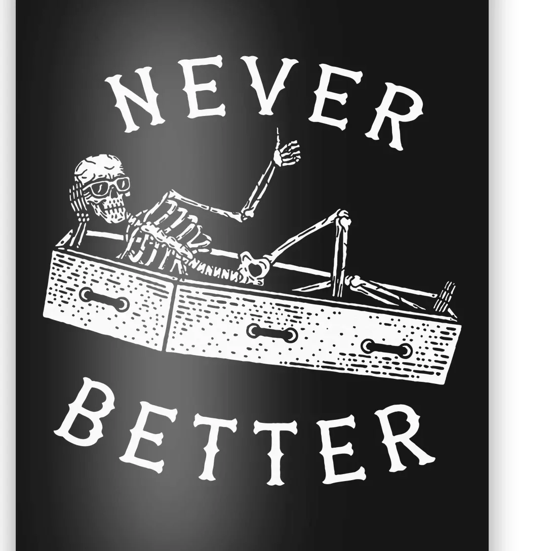 Never Better Funny Skeleton Halloween Costume Poster