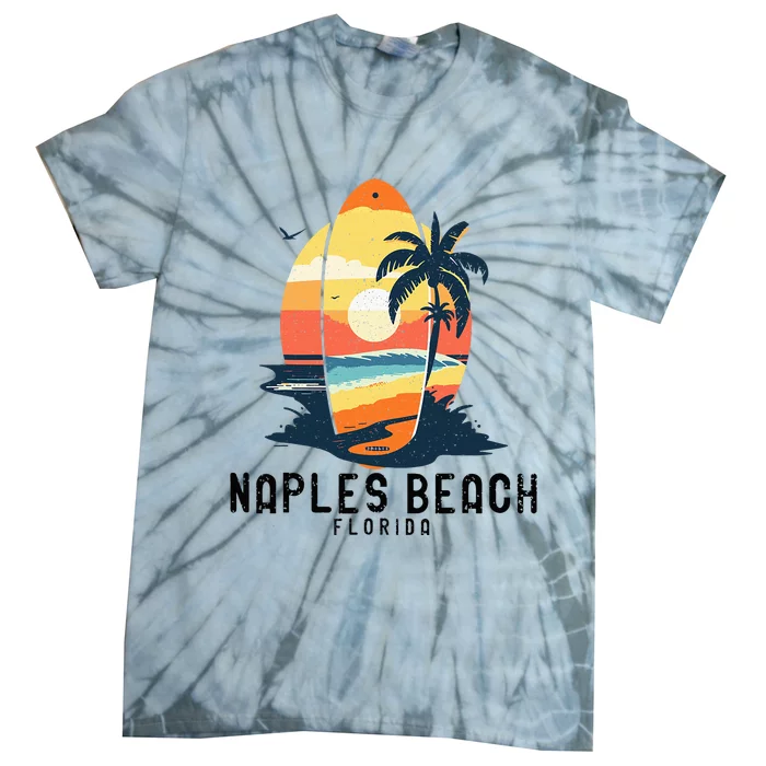 Naples Beach Florida Surfboard Waves Beach Tie-Dye T-Shirt