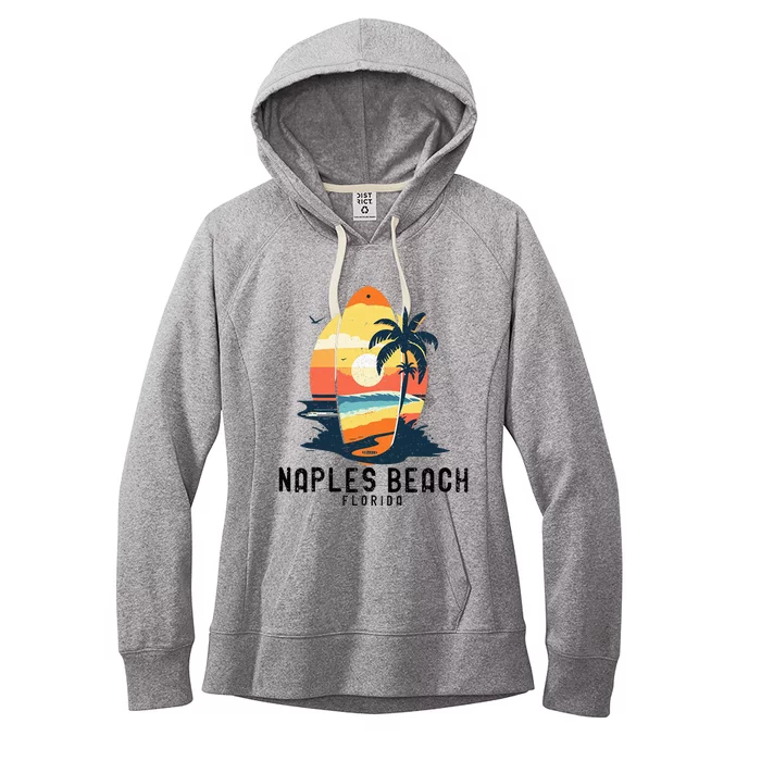 Naples Beach Florida Surfboard Waves Beach Women's Fleece Hoodie