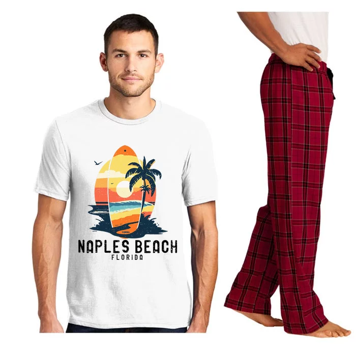 Naples Beach Florida Surfboard Waves Beach Pajama Set