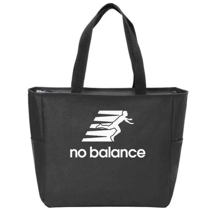 No Balance Funny Running Logo Parody No Balance Zip Tote Bag