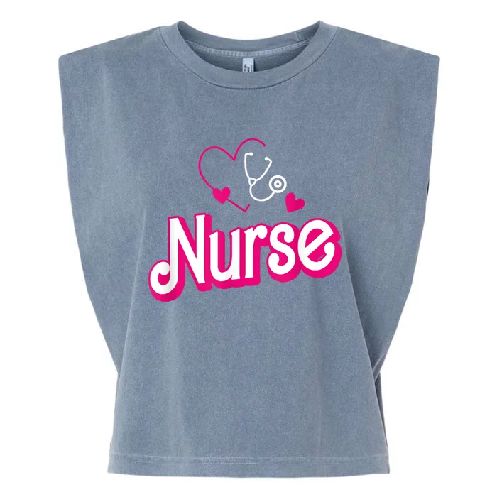 Nerrrdy Black Funny Nurse Garment-Dyed Women's Muscle Tee