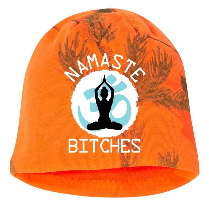 Namaste Bitches Funny Yoga Kati - Camo Knit Beanie