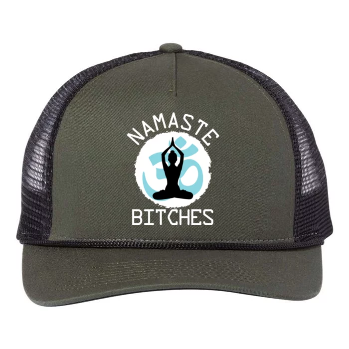 Namaste Bitches Funny Yoga Retro Rope Trucker Hat Cap