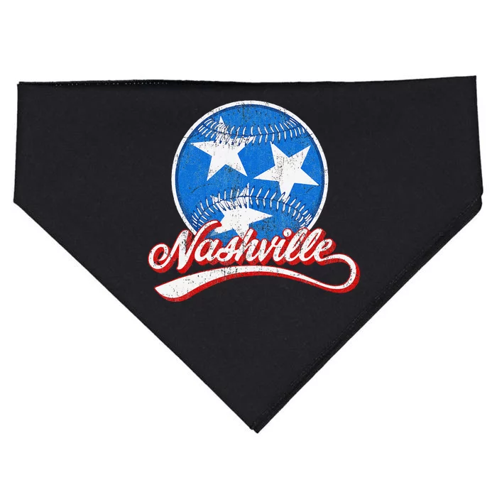 Nashville Baseball Faded USA-Made Doggie Bandana