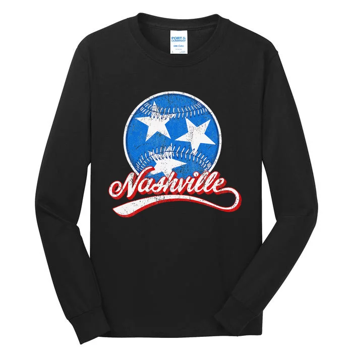 Nashville Baseball Faded Tall Long Sleeve T-Shirt