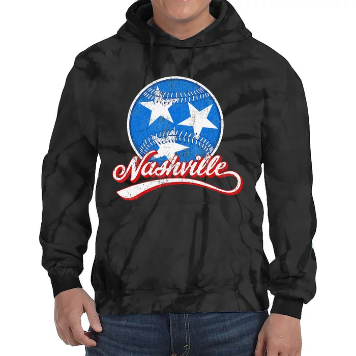 Nashville Baseball Faded Tie Dye Hoodie