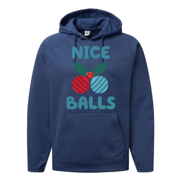 Nice Balls Funny Christmas Ornament Performance Fleece Hoodie