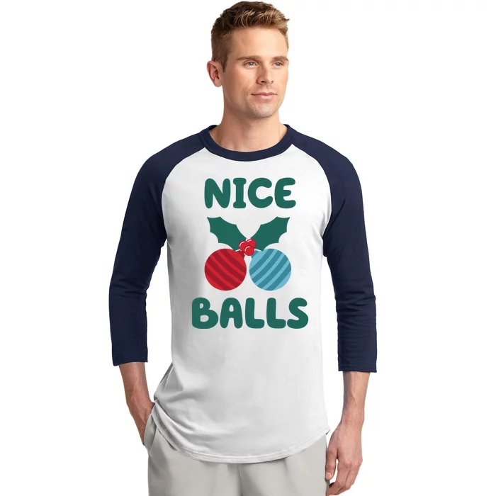 Nice Balls Funny Christmas Ornament Baseball Sleeve Shirt