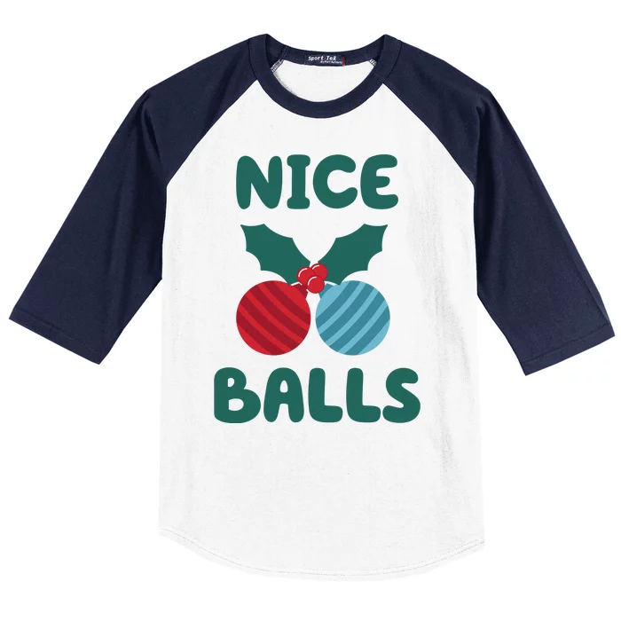 Nice Balls Funny Christmas Ornament Baseball Sleeve Shirt