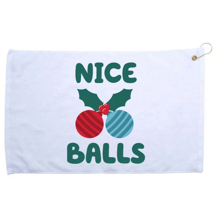 Nice Balls Funny Christmas Ornament Grommeted Golf Towel