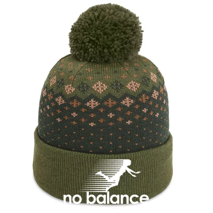 No Balance Funny Spoof The Baniff Cuffed Pom Beanie