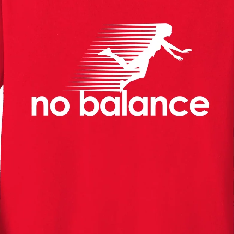 No Balance Funny Spoof Kids Long Sleeve Shirt