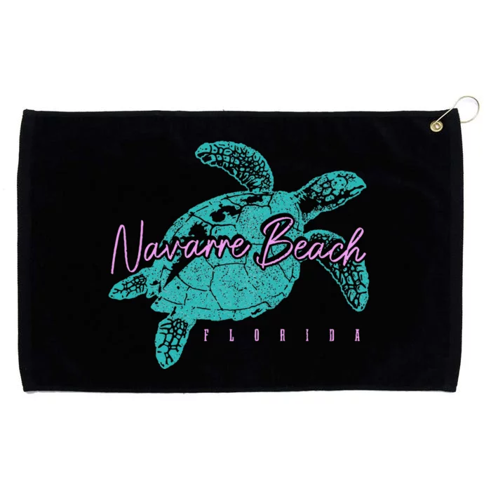 Navarre Beach Florida FL Sea Turtle Surfer Diving Vintage Grommeted Golf Towel