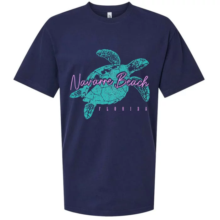 Navarre Beach Florida FL Sea Turtle Surfer Diving Vintage Sueded Cloud Jersey T-Shirt