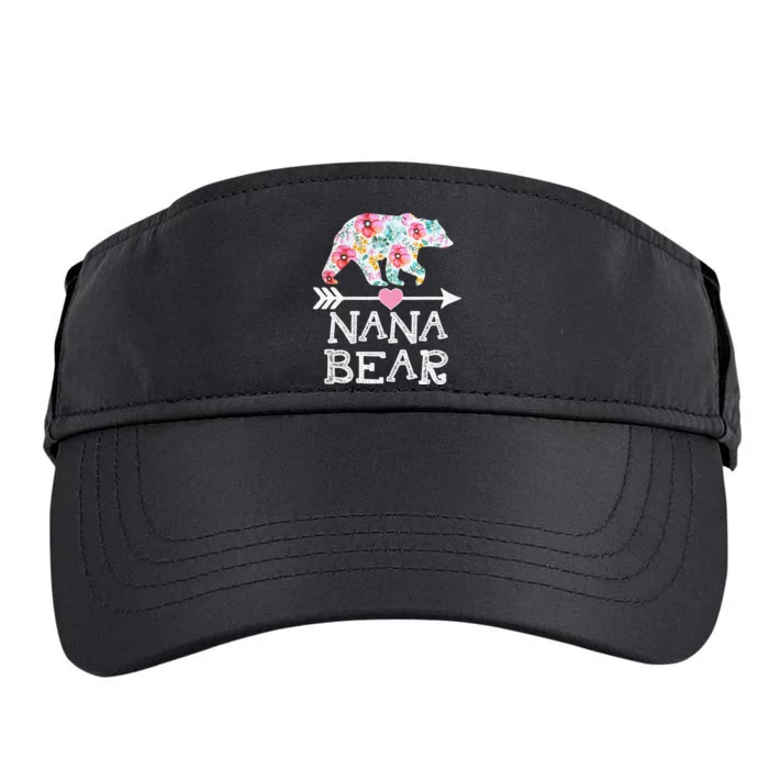 Nana Bear Floral Family Mother's Day Gifts Mom Nana Adult Drive Performance Visor