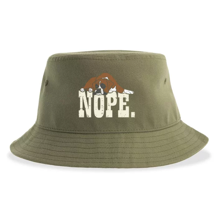 Nope Boxer Funny Animal Pet Dog Lover Owner Men Women Gift Sustainable Bucket Hat