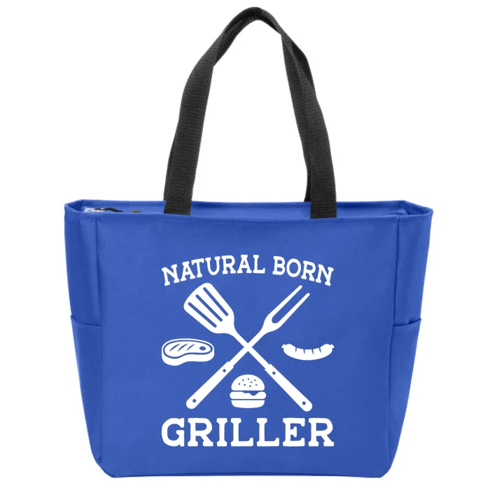 Natural Born Griller Grill Master Barbecue Party Steak Bbq Cool Gift Zip Tote Bag