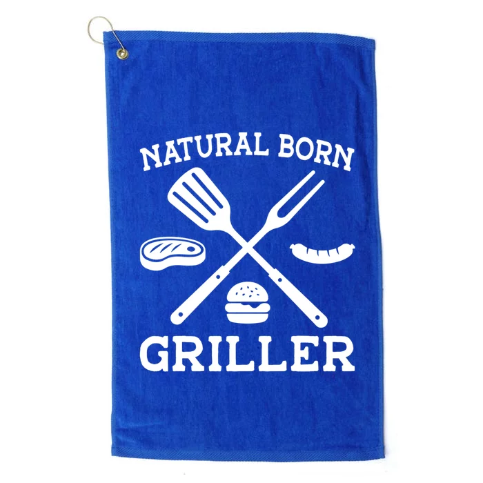 Natural Born Griller Grill Master Barbecue Party Steak Bbq Cool Gift Platinum Collection Golf Towel