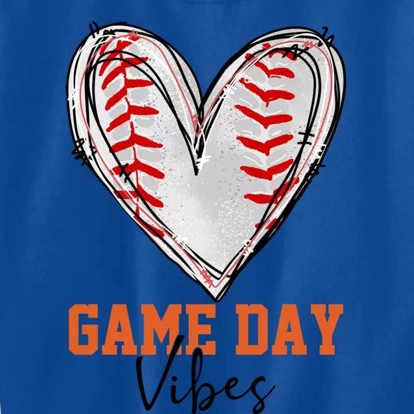 Novelty Baseball Game Day Vibes Baseball Mom Baseball Season Gift Kids Sweatshirt