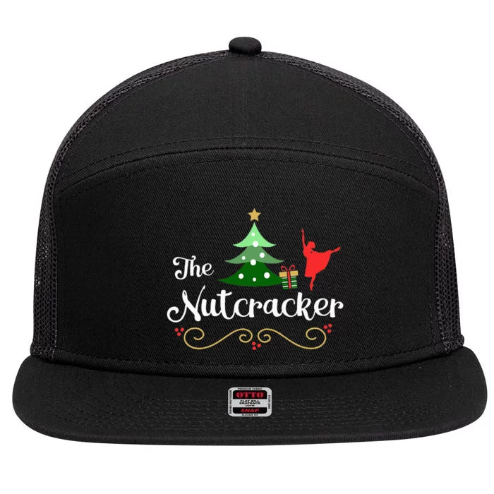 Nutcracker Ballet Gift For Girl Clara & Tree Nutcracker 7 Panel Mesh Trucker Snapback Hat