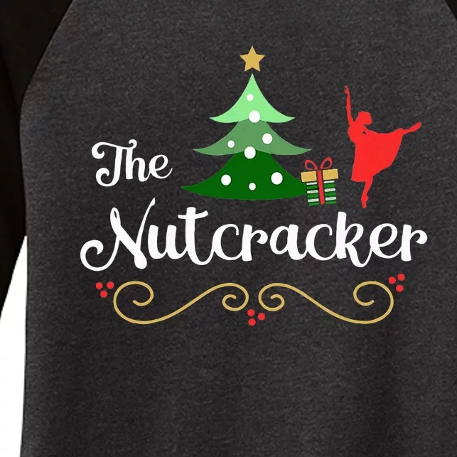 Nutcracker Ballet Gift For Girl Clara & Tree Nutcracker Women's Tri-Blend 3/4-Sleeve Raglan Shirt