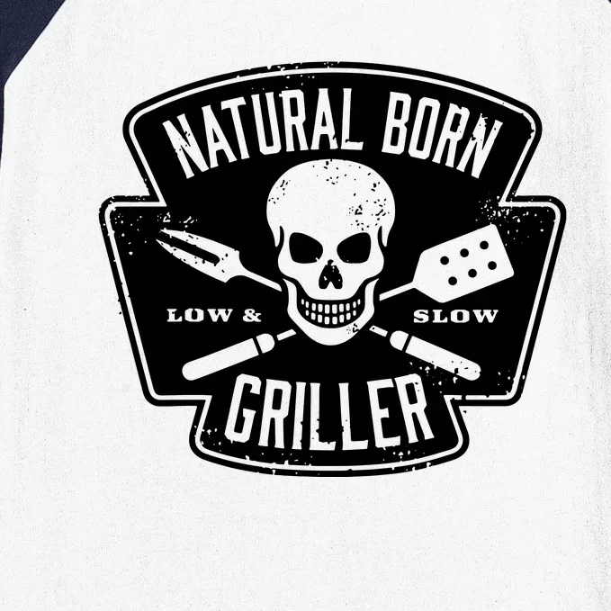 Natural Born Griller Bbq Lovers Baseball Sleeve Shirt