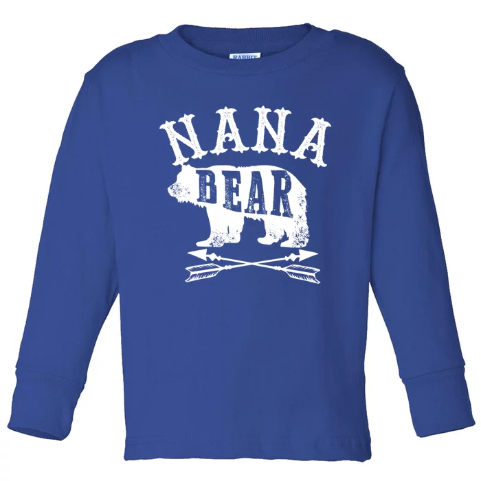 Nana Bear Grandmother Mothers Day Gift Toddler Long Sleeve Shirt