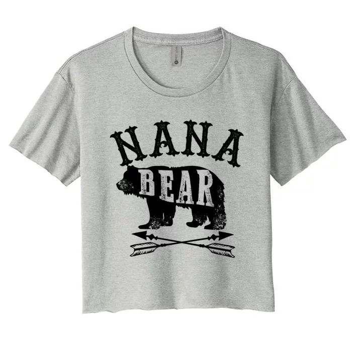 Nana Bear Grandmother Mothers Day Gift Women's Crop Top Tee