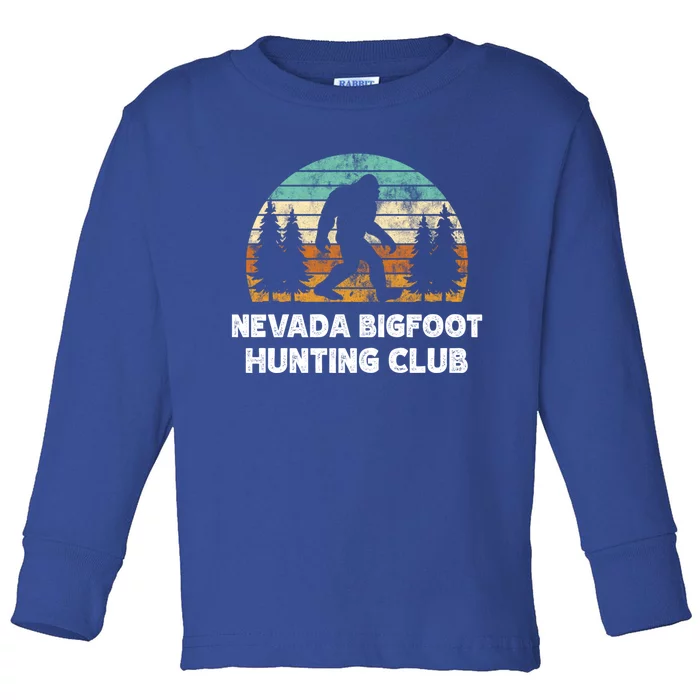 Nevada Bigfoot Hunting Club Sasquatch Fan Cool Gift Toddler Long Sleeve Shirt