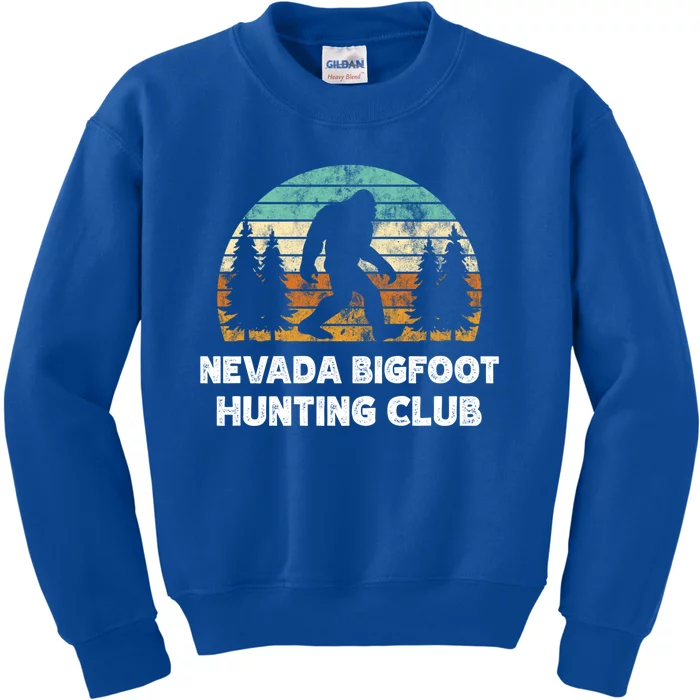 Nevada Bigfoot Hunting Club Sasquatch Fan Cool Gift Kids Sweatshirt