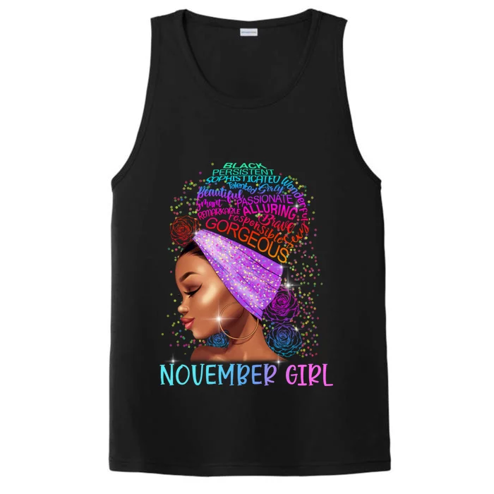 November Black Hair Scorpio Sagittarius Birthday Great Gift Performance Tank