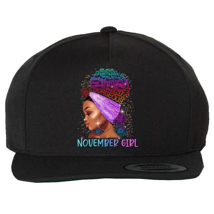 November Black Hair Scorpio Sagittarius Birthday Great Gift Wool Snapback Cap