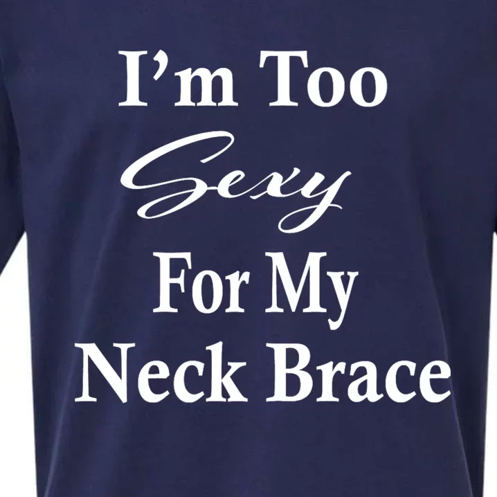 Neck Brace Humor Gift Get Well Soon Gifts Spine Surgery Sueded Cloud Jersey T-Shirt