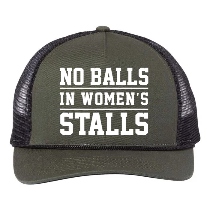 No Balls In Womens Stalls Funny Retro Rope Trucker Hat Cap