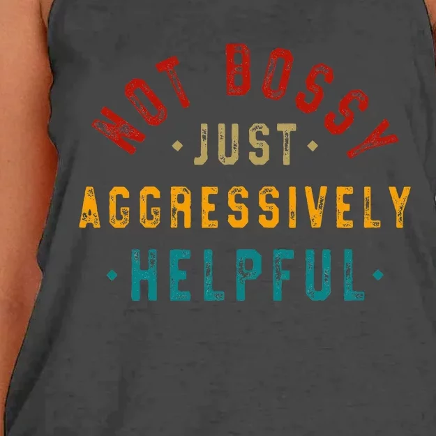 Not Bossy Just Aggressively Helpful Women's Knotted Racerback Tank