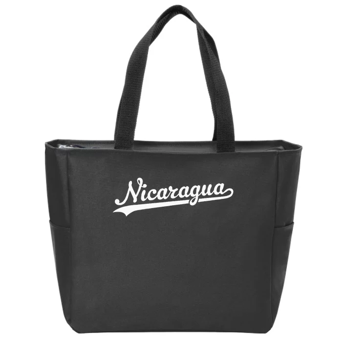 Nicaragua Baseball Jersey Script With Swoosh Zip Tote Bag