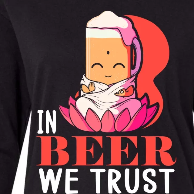 Namasté Beer Jga Yoga Class Buddha Beer Gift Womens Cotton Relaxed Long Sleeve T-Shirt