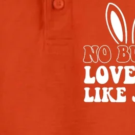 No Bunny Loves Me Like Jesus Cute Easter Dry Zone Grid Performance Polo