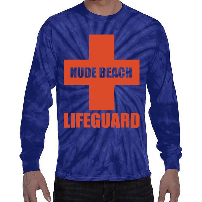 Nude Beach Lifeguard Tie-Dye Long Sleeve Shirt