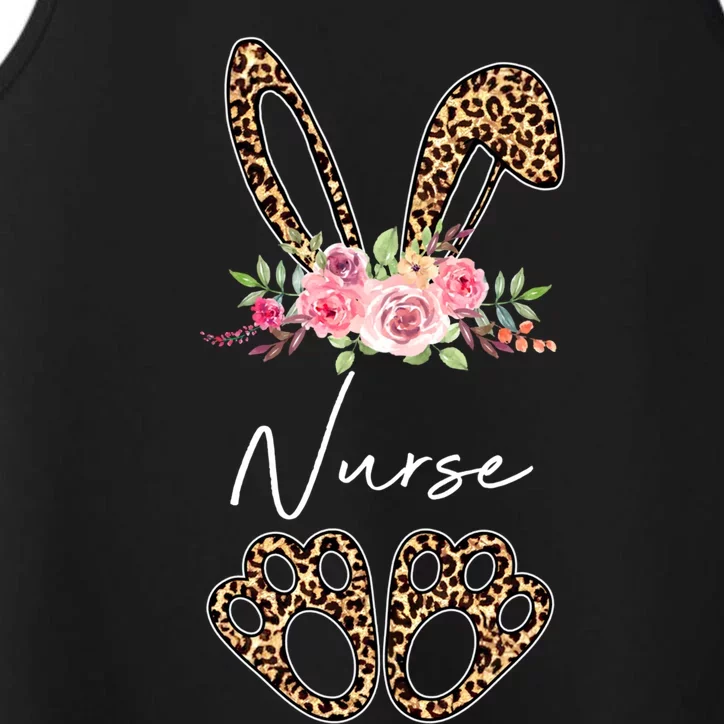 Nurse Bunny Leopard Flowers Easter Funny Gift Performance Tank