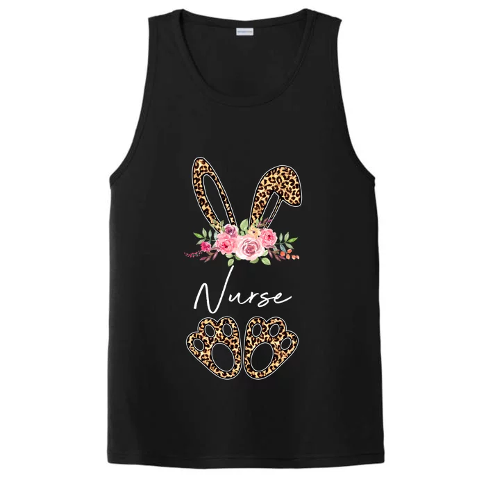 Nurse Bunny Leopard Flowers Easter Funny Gift Performance Tank