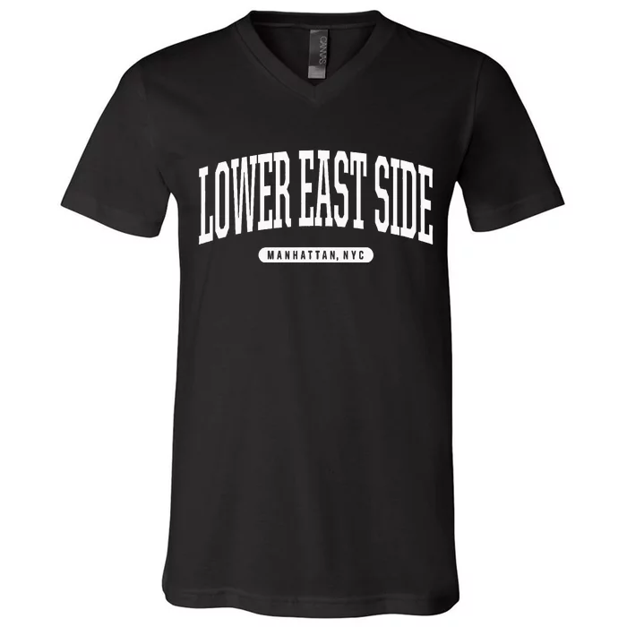 NYC Borough Lower East Side Manhattan New York V-Neck T-Shirt