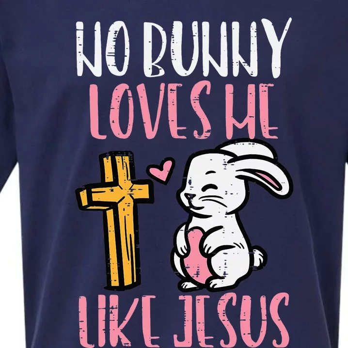 No Bunny Loves Me Like Jesus Christian Religious Easter Sueded Cloud Jersey T-Shirt