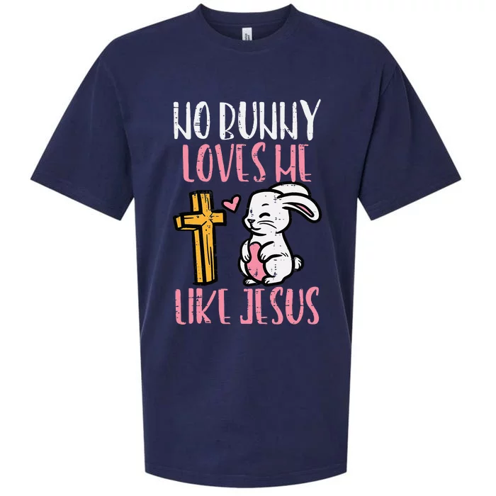 No Bunny Loves Me Like Jesus Christian Religious Easter Sueded Cloud Jersey T-Shirt