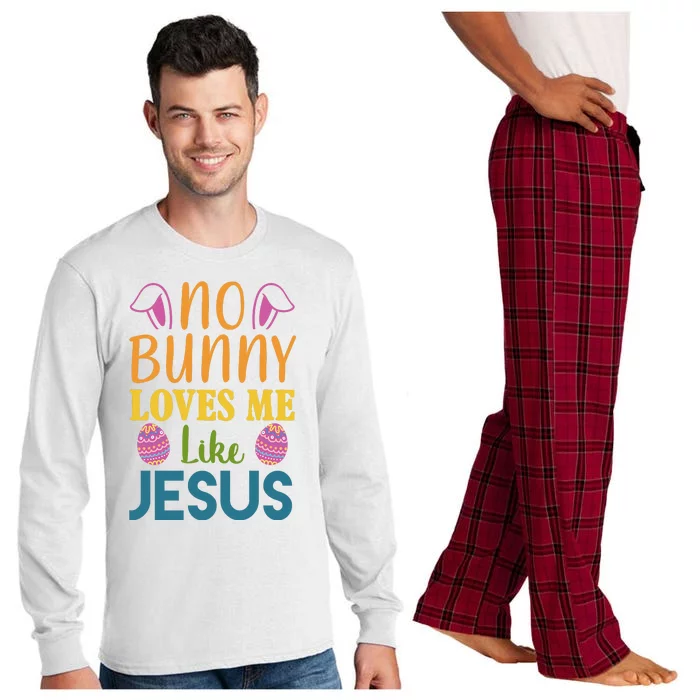 No Bunny Loves Me Like Jesus Easter Holiday Long Sleeve Pajama Set